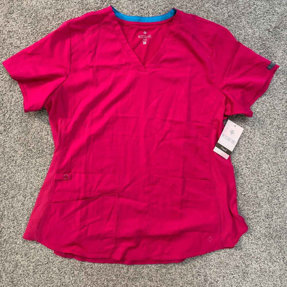 COPY - Med Couture Touch Hot Pink Scrub Top XL